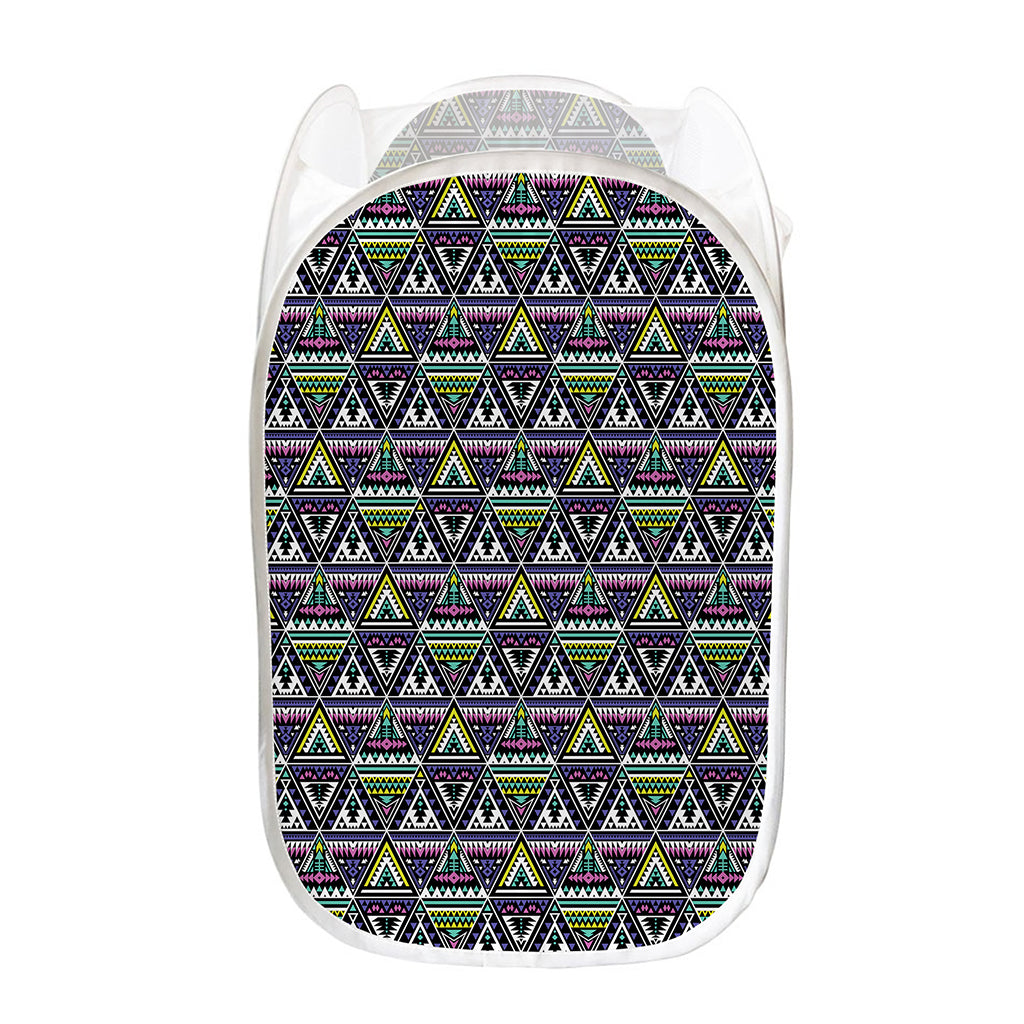 Colorful Geometric Native Navajo Print Mesh Laundry Hamper
