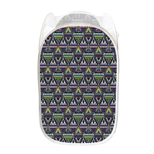 Colorful Geometric Native Navajo Print Mesh Laundry Hamper