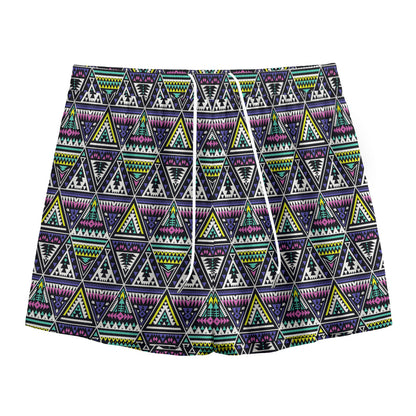 Colorful Geometric Native Navajo Print Mesh Shorts