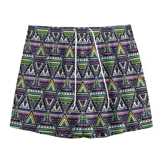 Colorful Geometric Native Navajo Print Mesh Shorts