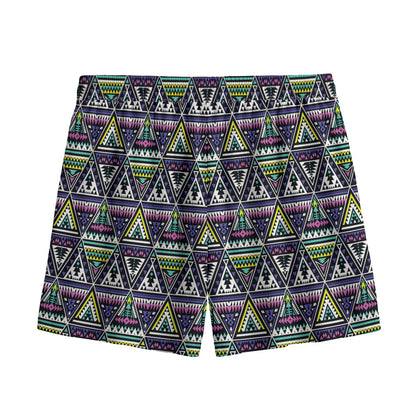 Colorful Geometric Native Navajo Print Mesh Shorts