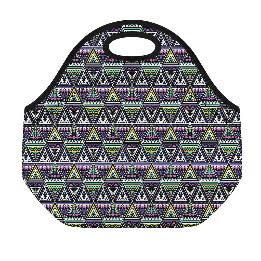 Colorful Geometric Native Navajo Print Neoprene Lunch Bag