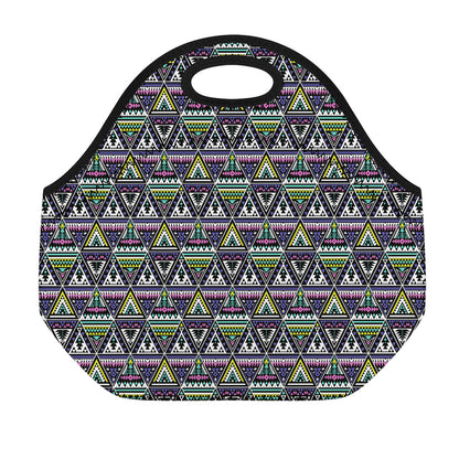 Colorful Geometric Native Navajo Print Neoprene Lunch Bag