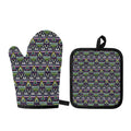 Colorful Geometric Native Navajo Print Oven Mitt And Pot Holder Set