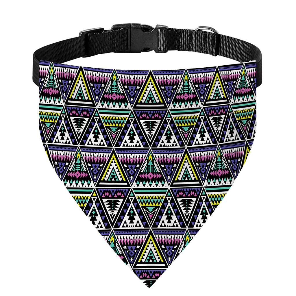 Colorful Geometric Native Navajo Print Over The Collar Dog Bandana