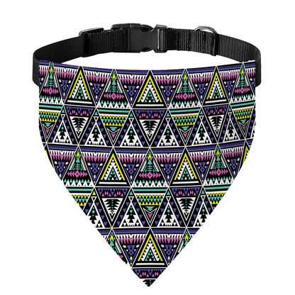 Colorful Geometric Native Navajo Print Over The Collar Dog Bandana
