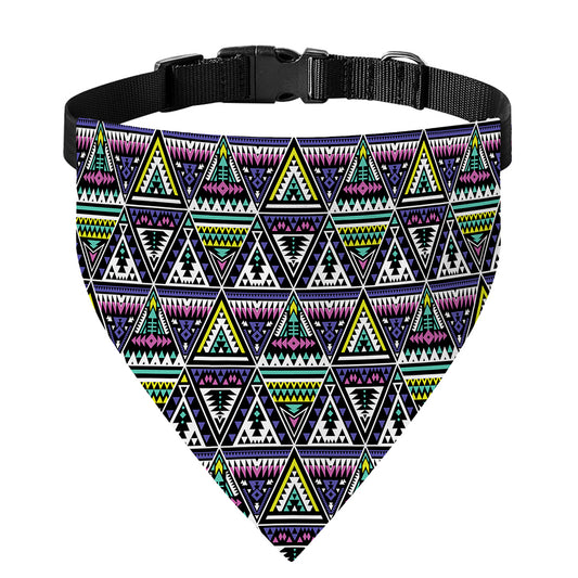 Colorful Geometric Native Navajo Print Over The Collar Dog Bandana