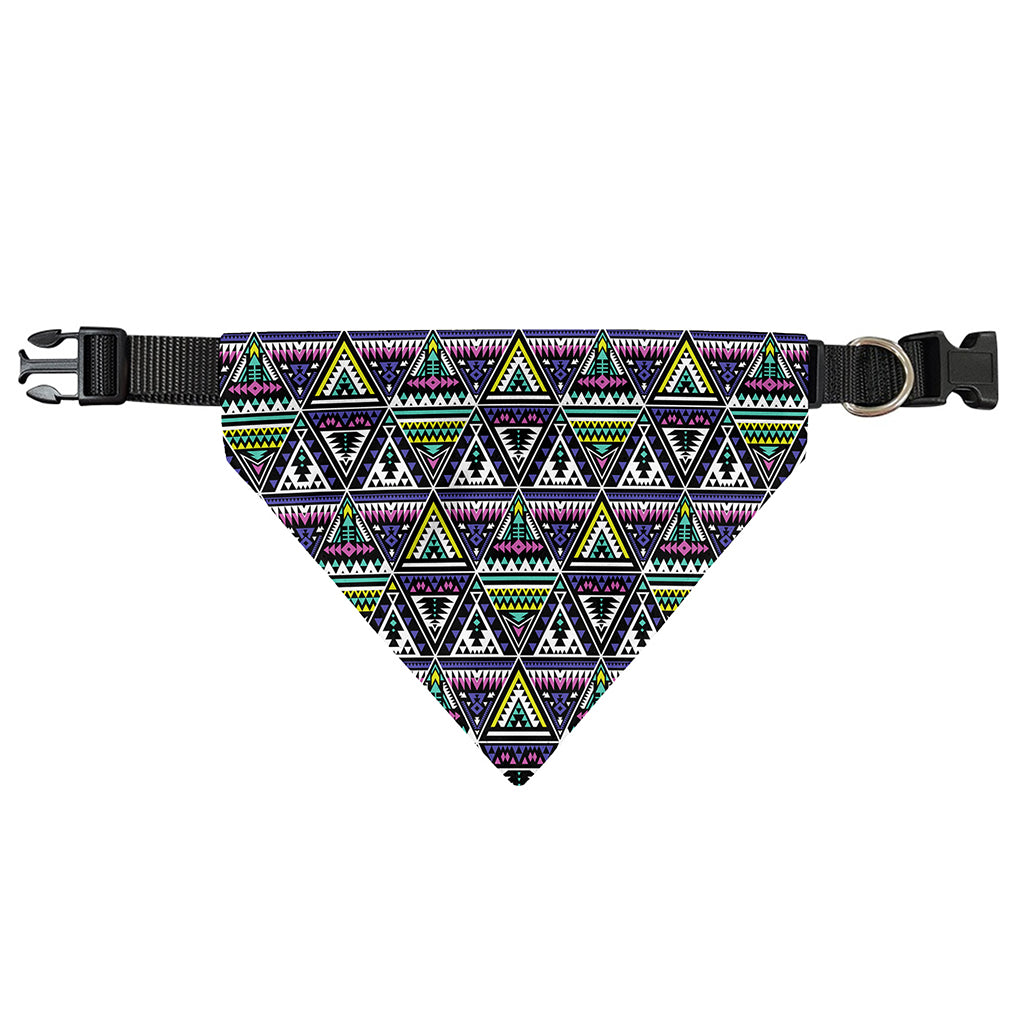 Colorful Geometric Native Navajo Print Over The Collar Dog Bandana
