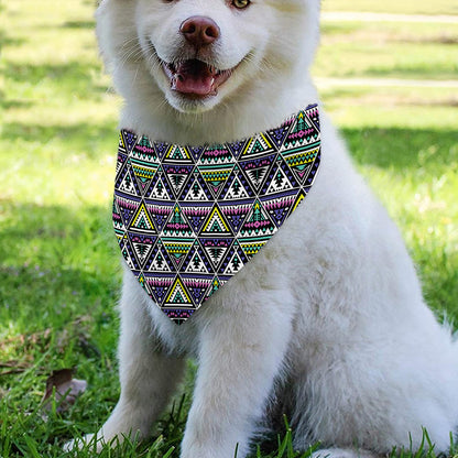 Colorful Geometric Native Navajo Print Over The Collar Dog Bandana
