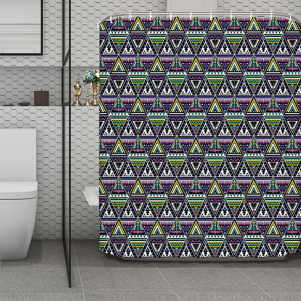Colorful Geometric Native Navajo Print Polyester Shower Curtain