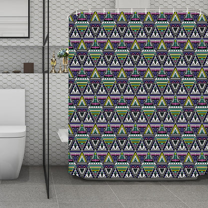 Colorful Geometric Native Navajo Print Polyester Shower Curtain