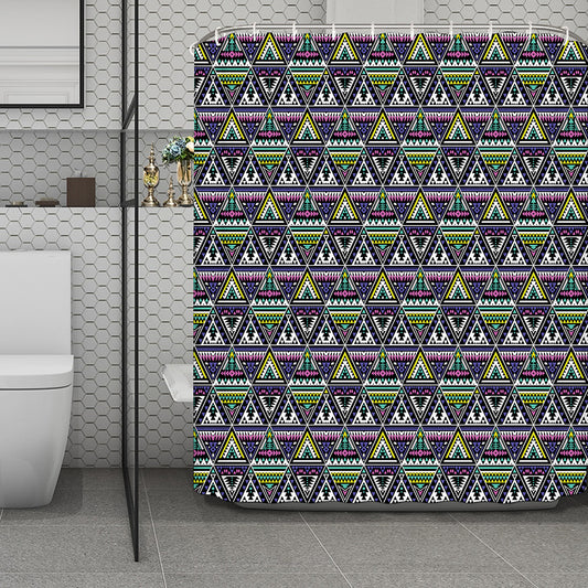 Colorful Geometric Native Navajo Print Polyester Shower Curtain
