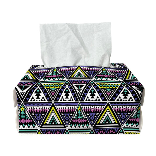 Colorful Geometric Native Navajo Print Rectangle Tissue Box Cover
