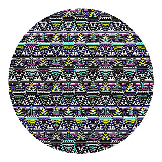 Colorful Geometric Native Navajo Print Round Blanket