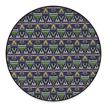 Colorful Geometric Native Navajo Print Round Floor Mat