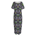 Colorful Geometric Native Navajo Print Short Sleeve Long Nightdress