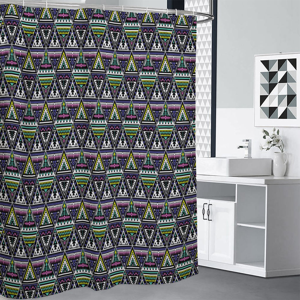 Colorful Geometric Native Navajo Print Shower Curtain