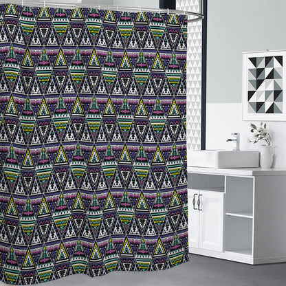 Colorful Geometric Native Navajo Print Shower Curtain