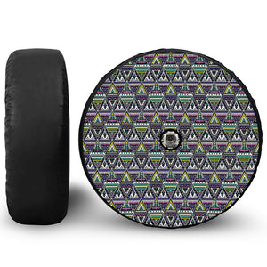 Colorful Geometric Native Navajo Print Tire Cover With Camera Hole