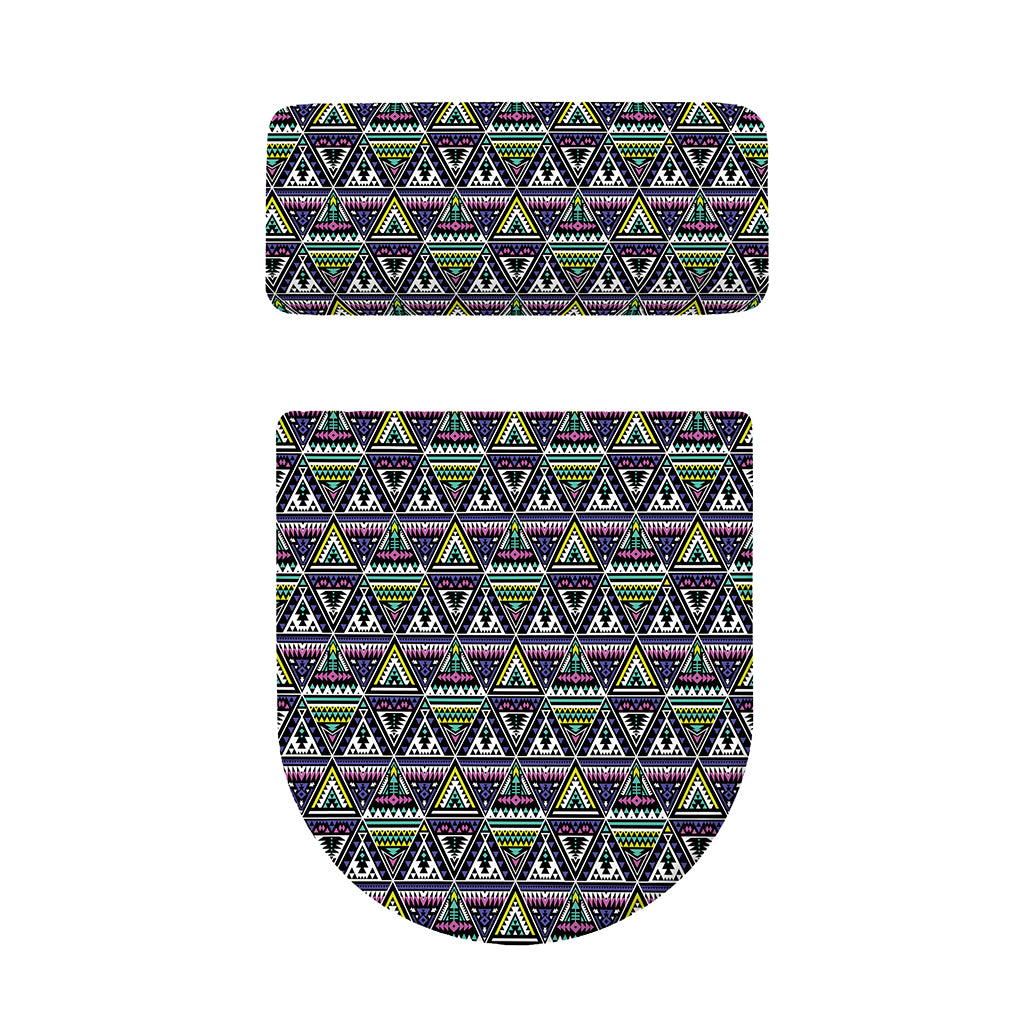 Colorful Geometric Native Navajo Print Toilet Lid And Tank Cover Set