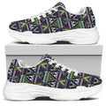 Colorful Geometric Native Navajo Print White Chunky Shoes