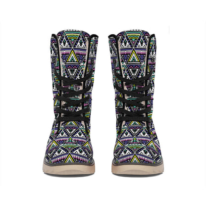 Colorful Geometric Native Navajo Print Winter Boots