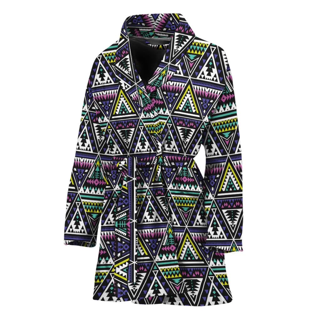 Colorful Geometric Native Navajo Print Women's Bathrobe