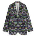 Colorful Geometric Native Navajo Print Women's Cotton Blazer