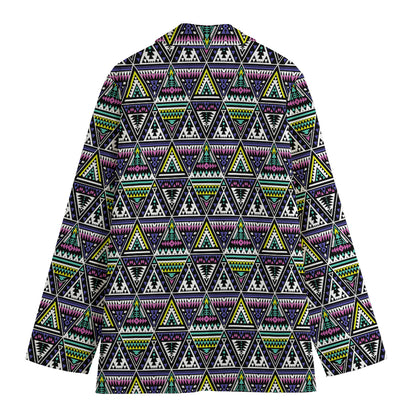 Colorful Geometric Native Navajo Print Women's Cotton Blazer