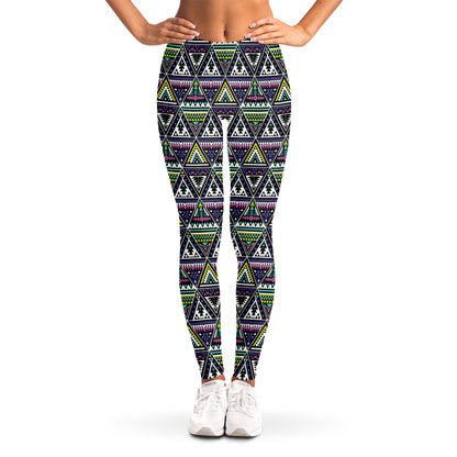 Colorful Geometric Native Navajo Print Women's Leggings