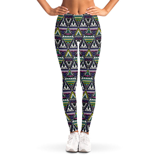 Colorful Geometric Native Navajo Print Women's Leggings