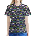 Colorful Geometric Native Navajo Print Women's Polo Shirt