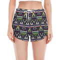 Colorful Geometric Native Navajo Print Women's Split Running Shorts