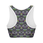 Colorful Geometric Native Navajo Print Women's Sports Bra