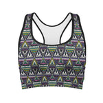 Colorful Geometric Native Navajo Print Women's Sports Bra