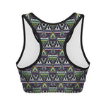 Colorful Geometric Native Navajo Print Women's Sports Bra