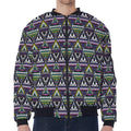 Colorful Geometric Native Navajo Print Zip Sleeve Bomber Jacket