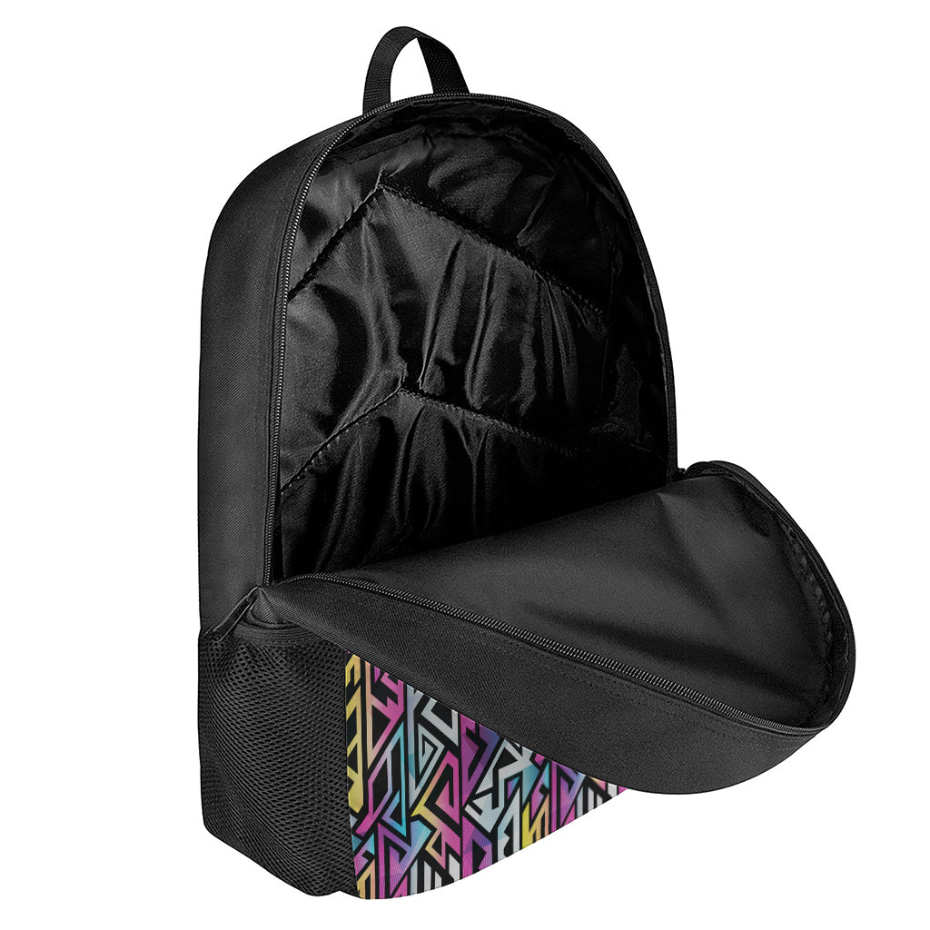 Colorful Geometric Tribal Pattern Print 17 Inch Backpack