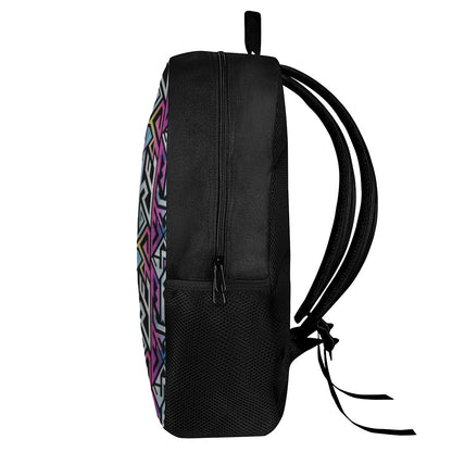 Colorful Geometric Tribal Pattern Print 17 Inch Backpack