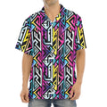 Colorful Geometric Tribal Pattern Print Aloha Shirt