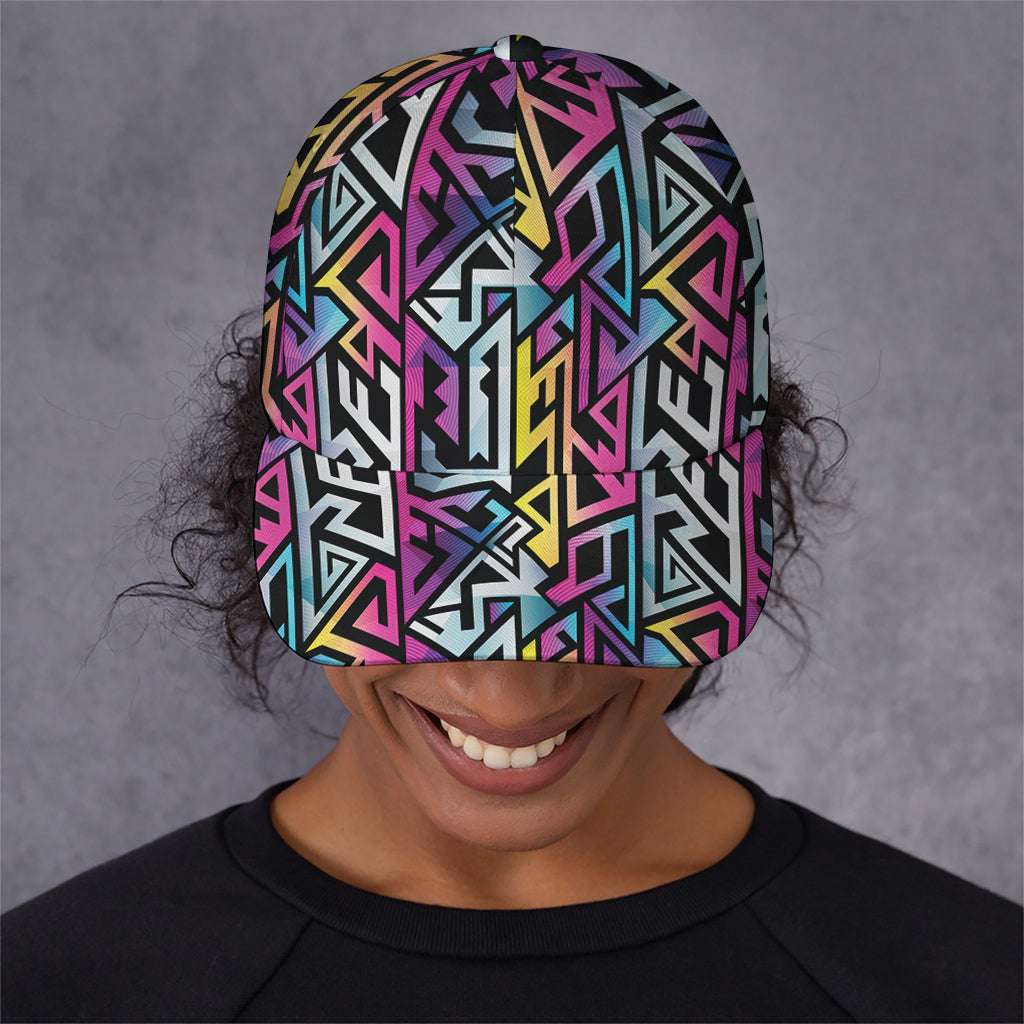 Colorful Geometric Tribal Pattern Print Baseball Cap