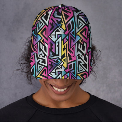 Colorful Geometric Tribal Pattern Print Baseball Cap