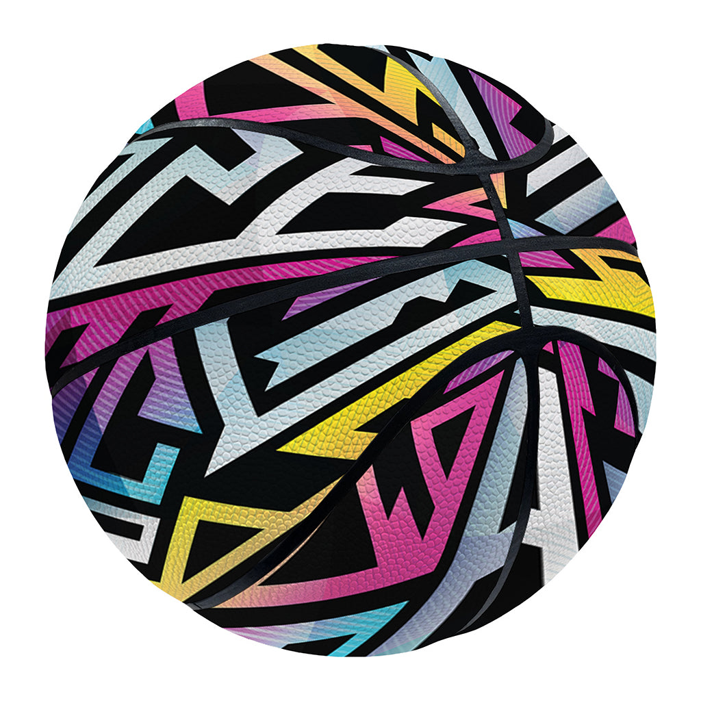 Colorful Geometric Tribal Pattern Print Basketball