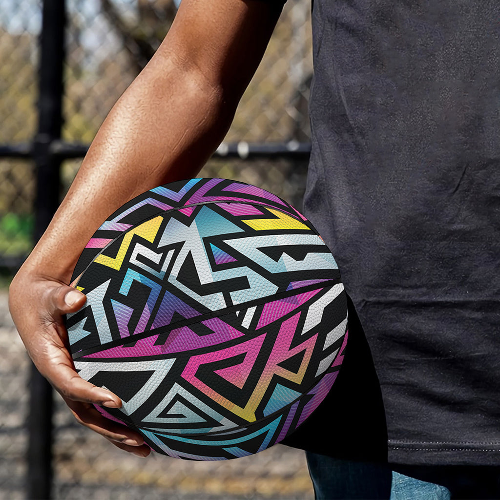 Colorful Geometric Tribal Pattern Print Basketball