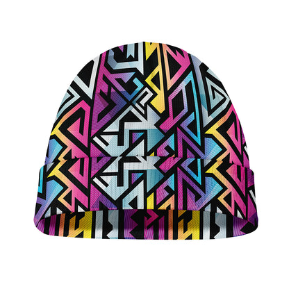 Colorful Geometric Tribal Pattern Print Beanie