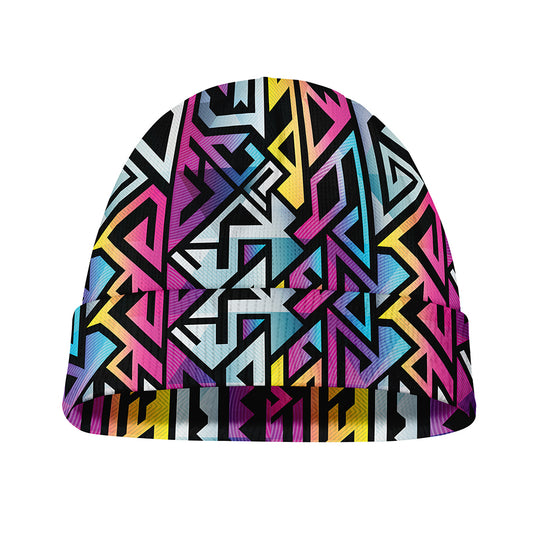 Colorful Geometric Tribal Pattern Print Beanie