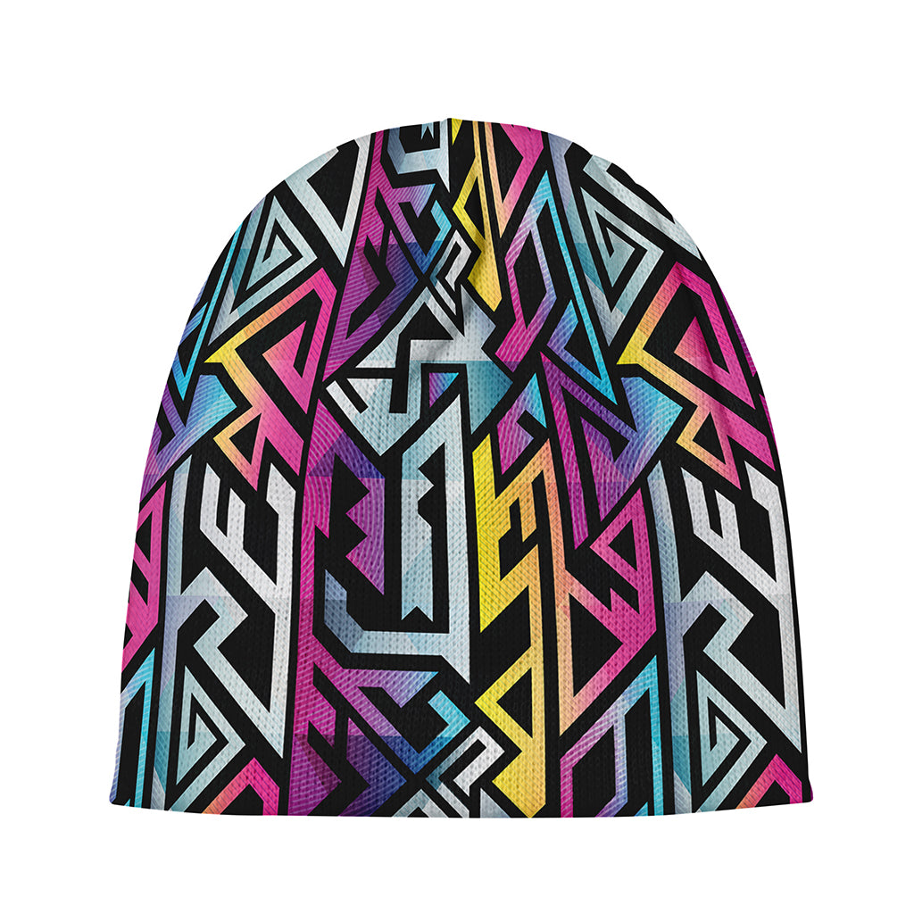 Colorful Geometric Tribal Pattern Print Beanie