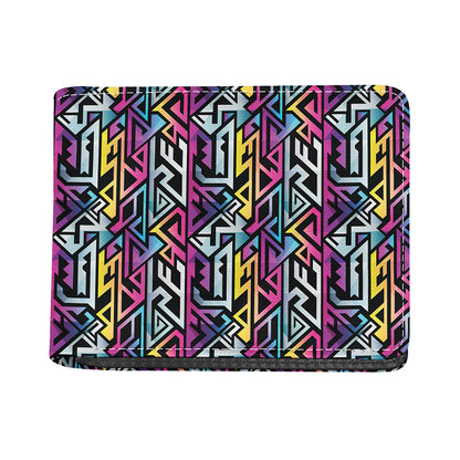 Colorful Geometric Tribal Pattern Print Bifold Wallet