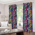 Colorful Geometric Tribal Pattern Print Dimout Grommet Curtains