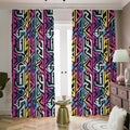Colorful Geometric Tribal Pattern Print Dimout Pencil Pleat Curtains